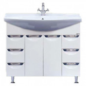 Тумба с раковиной Misty Орхидея 105 с 2 ящиками, цвет белый