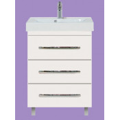 Тумба с раковиной Misty Эмилия 60 с 3 ящиками, цвет белый