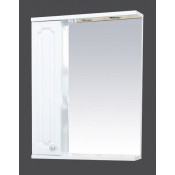 Зеркало-шкаф Misty Александра 55 левый, цвет белый металлик