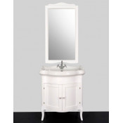 Тумба под раковину Tiffany Sofia Sof 70 bi puro, 73*54*h84, с закругленным фасадом, под раковину 1047, 2 рас.дв., отделка: белый матовый, ручки: керамика