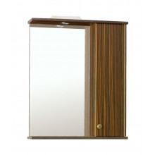 Зеркало Аллигатор АРНО 2-60R, с подсветкой и шкафчиком, шкаф справа, цвет зебрано, 60*17*73,2 см