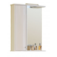 Зеркало Аллигатор ВОЯЖ 1-60L, с подсветкой и шкафчиком, шкаф слева, цвет белый, 60*15*73,2 см