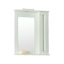 Зеркало Аллигатор МАРКО 1-55R, с подсветкой и шкафчиком, шкаф справа, цвет белый, 55*17*80 см