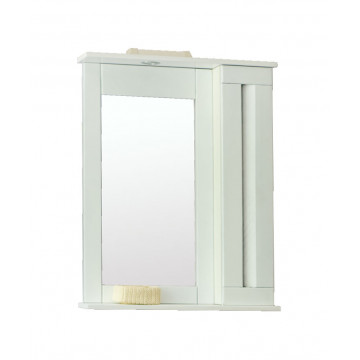 Зеркало Аллигатор МАРКО 1-75R, с подсветкой и шкафчиком, шкаф справа, цвет белый, 75*17*80 см