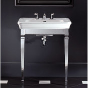 Консоль DEDUKECR+2IBLG(1)FET раковина белая с 1-м отверстием под смеситель, Хром