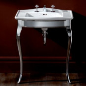 Консоль DELADYCR+IBLI(1)FWES раковина с 1-им отверстием под смеситель, хром