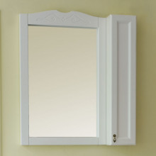 Зеркало Аллигатор МИЛАНА 3-85 R, с подсветкой и шкафчиком, шкаф справа, цвет белый, 85*18*99,5 см