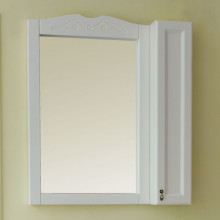 Зеркало Аллигатор МИЛАНА 4-75 R, с одним шкафчиком, шкаф справа, цвет белый, 75*18*99,5 см