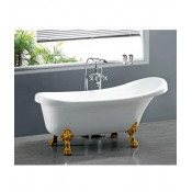 Акриловая ванна Cerutti SPA C-2014-1 (150×75×73) на львиных алюминиевых золотых лапах