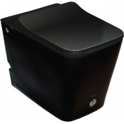 Приставной унитаз с функцией импульсного смыва Cerutti SPA Disgrazia B-370B Black 600x350x410