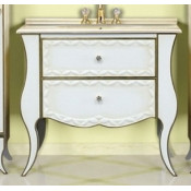 Тумба напольная Misty Анжелика 80 бежевая сусальное золото с 2 ящиками /столешница