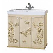 Тумба напольная Misty Бабочка 90 прямая бежевая патина