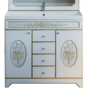 Тумба напольная Misty Milano 120 с 4-мя ящиками белая патина/декор