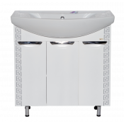 Тумба напольная Misty Престиж 80 прямая белая серебряная патина