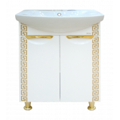 Тумба напольная Misty Престиж 70 прямая белая золотая патина