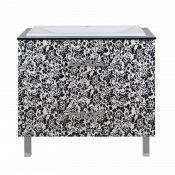 Тумба напольная Misty Мадлен Boston 80 белая/черная
