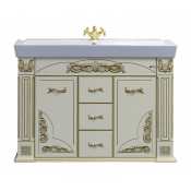 Тумба напольная Misty Барокко 120 с 3 ящиками бежевая патина