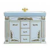 Тумба напольная Misty Барокко 120 с 3 ящиками белая патина