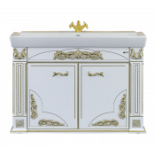 Тумба напольная Misty Барокко 120 белая патина