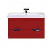 Тумба подвесная Misty Жасмин 90 с 2-мя ящиками красная эмаль