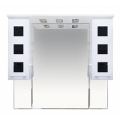 Зеркальный шкаф Misty Кармен 100 белая пленка/черное стекло