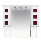 Зеркальный шкаф Misty Кармен 100 белая пленка/красное стекло