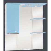 Зеркальный шкаф Misty Жасмин 85 левый (свет) голубая эмаль