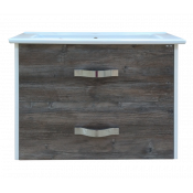 Тумба подвесная Misty Норд 75 с 2 ящиками комбинированная