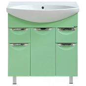 Тумба напольная Misty Орхидея 75 с 2 ящиками (корзина) салатовая эмаль