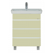 Тумба напольная Misty Прима 50 с 3 ящиками бежевая эмаль с доводчиками