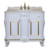 Тумба напольная Misty Мануэлла GOLD 105 белая глянец