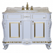 Тумба напольная Misty Мануэлла GOLD 120 белая глянец