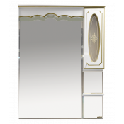 Зеркальный шкаф Misty Монако 90 правый белая патина/стекло
