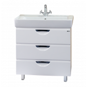 Тумба напольная Misty Жасмин 70 с 3 ящиками белая эмаль