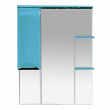 Зеркальный шкаф Misty Жасмин 75 левый (свет) голубая эмаль