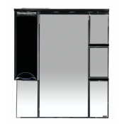 Зеркальный шкаф Misty Жасмин 85 левый (свет) черная плёнка
