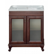 Тумба напольная Misty Дублин 70 прямая, орех/стекло