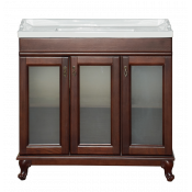 Тумба напольная Misty Дублин 80 прямая, орех/стекло