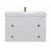 Тумба подвесная Misty Valencia 100 с 2 ящиками белая