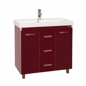 Тумба напольная Misty Джулия Qvatro 75 с 3-мя ящиками бордовая