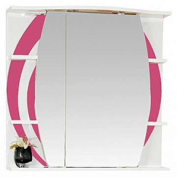 Зеркальный шкаф Misty Каролина 70 L розовый
