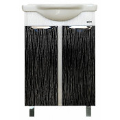 Тумба напольная Misty Лорд 55 прямая комбинированная бело-черная пленка