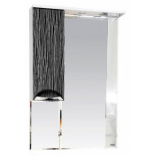 Зеркальный шкаф Misty Лорд 65 (свет) левый комбинированный бело-черный