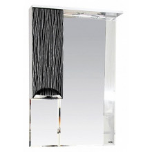 Зеркальный шкаф Misty Лорд 65 (свет) левый комбинированный бело-черный