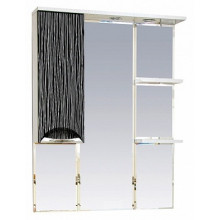 Зеркальный шкаф Misty Лорд 85 (свет) левый комбинированный бело-черный