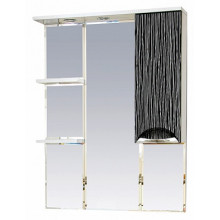 Зеркальный шкаф Misty Лорд 85 (свет) правый комбинированный бело-черный