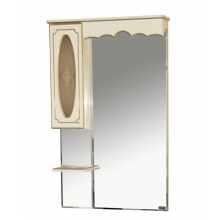 Зеркальный шкаф Misty Монако 70 левый бежевая патина/стекло