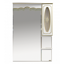 Зеркальный шкаф Misty Монако 80 правый белая патина/стекло