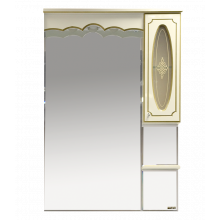 Зеркальный шкаф Misty Монако 80 правый бежевая патина/стекло
