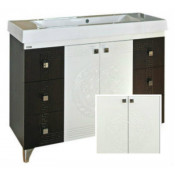 Тумба напольная Misty Олимпия 120 прямая комбинированная венге/белый